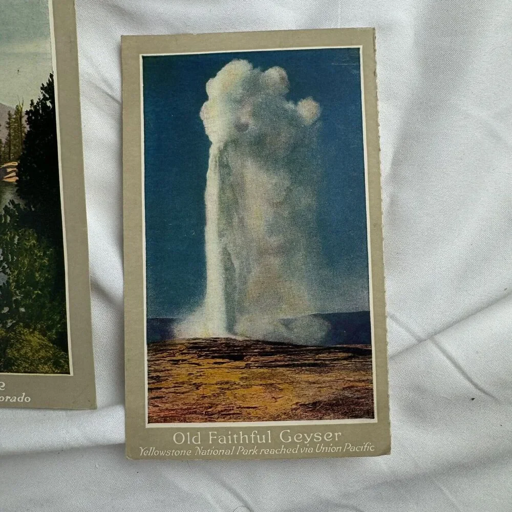 Union Pacific System Pictorial Post Card Lot Old Faithful Continental Divide - Picture 5 of 9